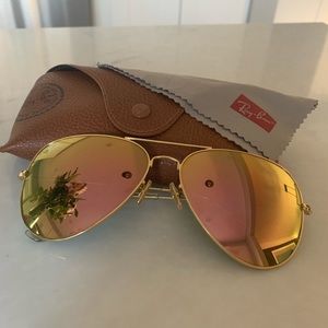 Rose Gold Ray Bans 62mm